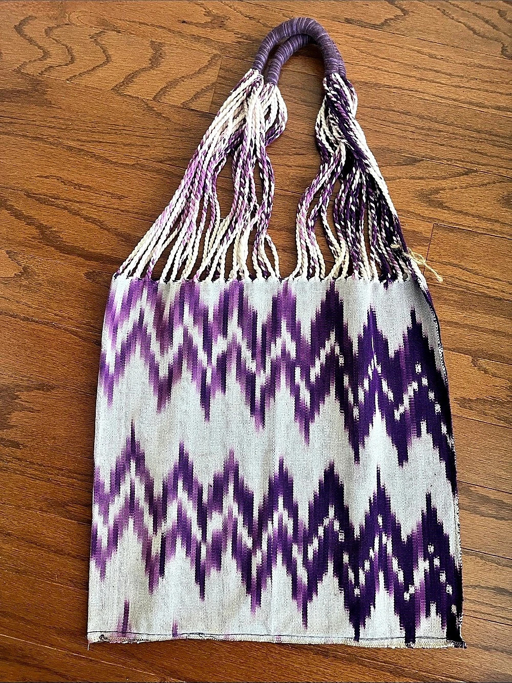 Purple & White Woven Tote
